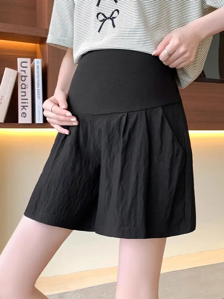 Maternity Shorts Summer Thin Outer Wear Ice Silk Yamamoto Pants 2025 New Style Casual Pants That Do Not Tighten the Belly Maternity Wear