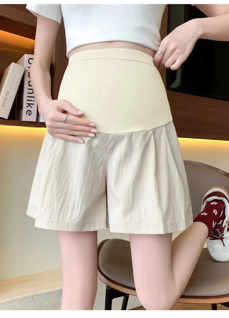 Maternity Shorts Summer Thin Outer Wear Ice Silk Yamamoto Pants 2025 New Style Casual Pants That Do Not Tighten the Belly Maternity Wear — feature 19