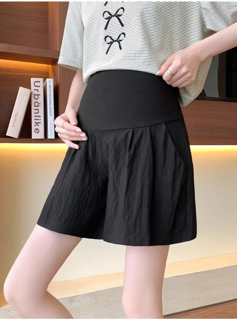 Maternity Shorts Summer Thin Outer Wear Ice Silk Yamamoto Pants 2025 New Style Casual Pants That Do Not Tighten the Belly Maternity Wear — feature 22