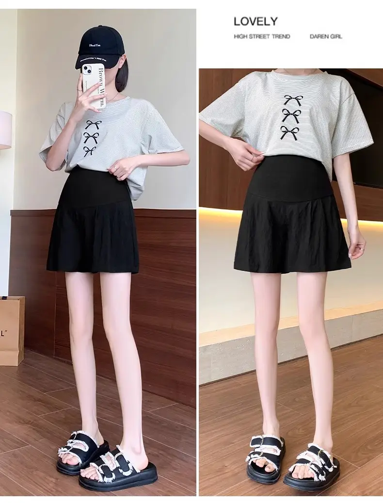 Maternity Shorts Summer Thin Outer Wear Ice Silk Yamamoto Pants 2025 New Style Casual Pants That Do Not Tighten the Belly Maternity Wear — feature 23