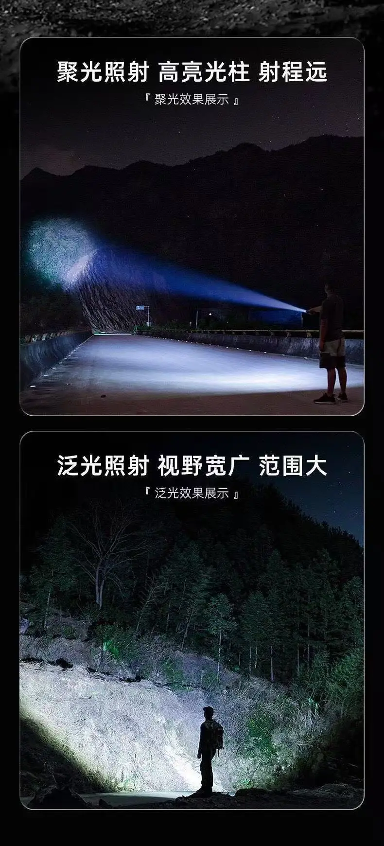 Rechargeable Aluminum Flashlight with 6 LiB Batteries & Telescopic Zoom — feature 14