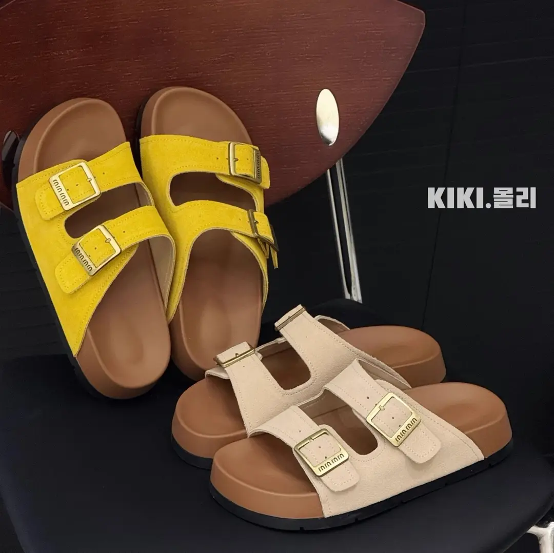 Birkenstock Sandals for Women's Outer Wear 2025 Summer New Thick-Soled Genuine Leather Lazy Slippers Beach Slippers Cork Shoes - Image 6