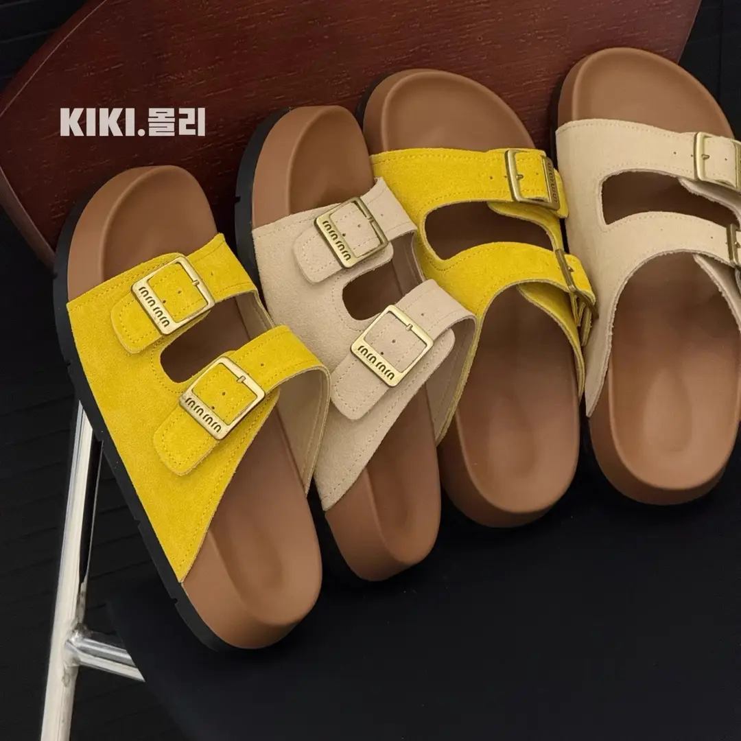 Birkenstock Sandals for Women's Outer Wear 2025 Summer New Thick-Soled Genuine Leather Lazy Slippers Beach Slippers Cork Shoes - Image 8