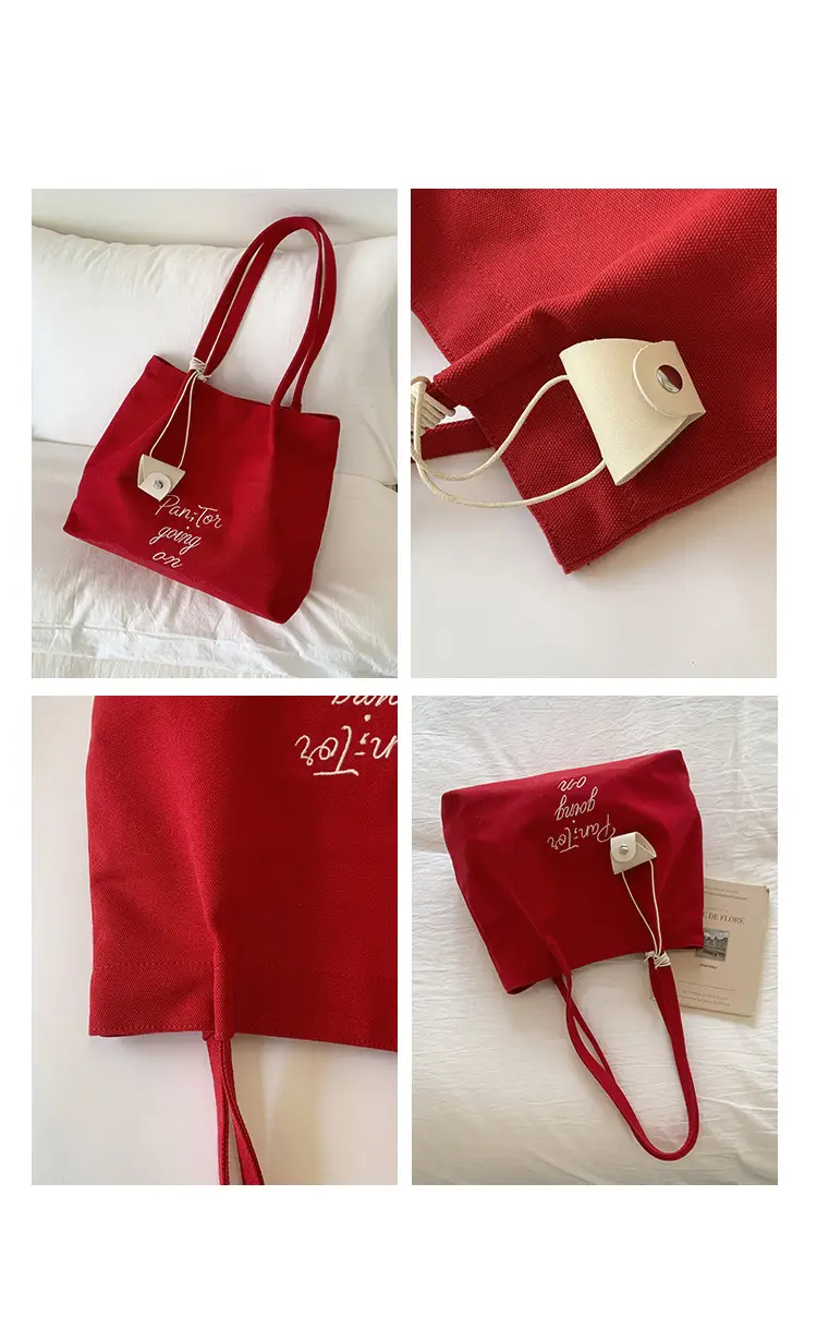 Red Canvas Women's Large Tote Bag 2025 — feature 14