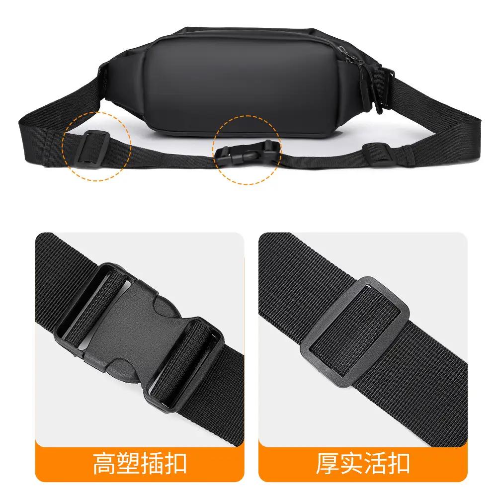 Men's Black Crossbody Bag for Commute & Business Use - Image 6