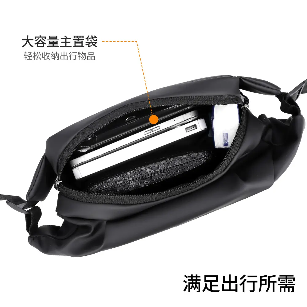 Men's Black Crossbody Bag for Commute & Business Use - Image 8