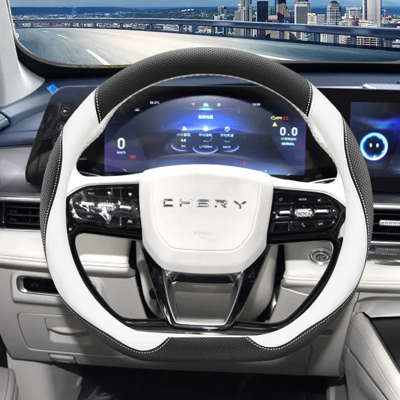 2024 Chery Arrizo 8 Steering Wheel Cover Genuine Leather Tiggo 7Plus Tiggo 8Pro Oumengda Handlebar Cover 23