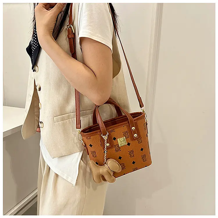 Pink Graffiti Bear Shoulder Bag for Women — feature 10