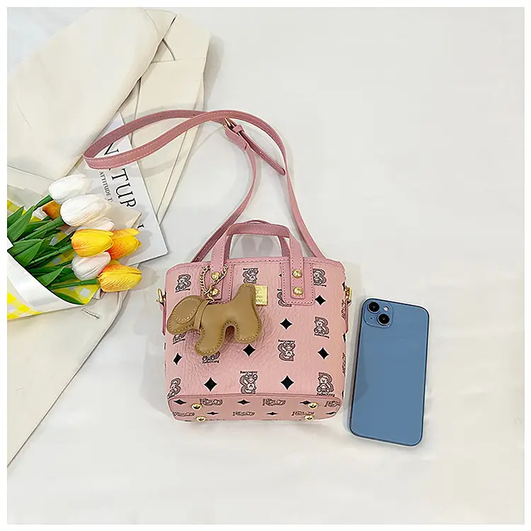 Pink Graffiti Bear Shoulder Bag for Women — feature 16