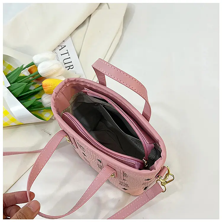 Pink Graffiti Bear Shoulder Bag for Women — feature 18