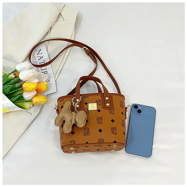 Pink Graffiti Bear Shoulder Bag for Women — feature 19