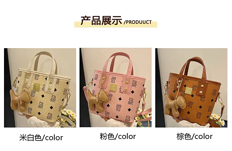 Pink Graffiti Bear Shoulder Bag for Women — feature 3