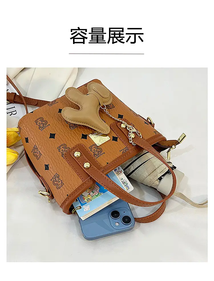 Pink Graffiti Bear Shoulder Bag for Women — feature 4