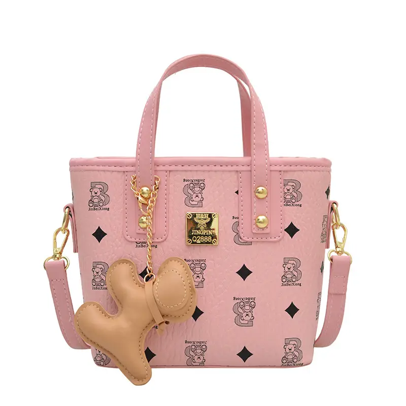 Pink Graffiti Bear Shoulder Bag for Women - Image 2
