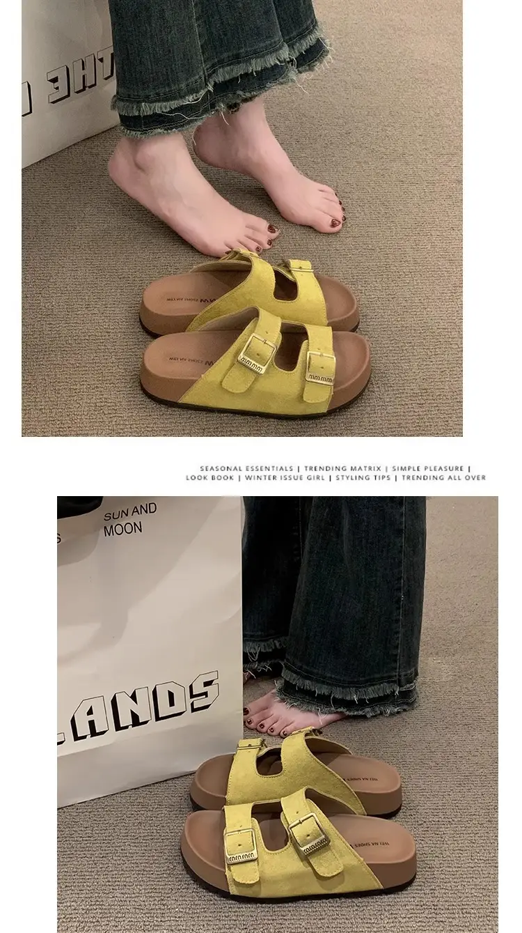 Thick-Soled Birkenstock Slippers for Women's Summer Outer Wear Retro Versatile Sandals 2025 New Style Birkenstock Beach Sandals — feature 10