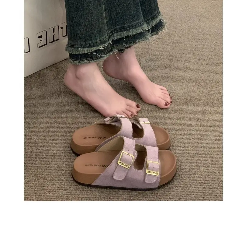 Thick-Soled Birkenstock Slippers for Women's Summer Outer Wear Retro Versatile Sandals 2025 New Style Birkenstock Beach Sandals — feature 13