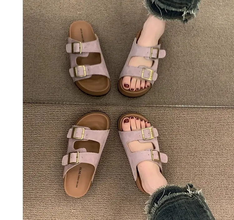 Thick-Soled Birkenstock Slippers for Women's Summer Outer Wear Retro Versatile Sandals 2025 New Style Birkenstock Beach Sandals — feature 14