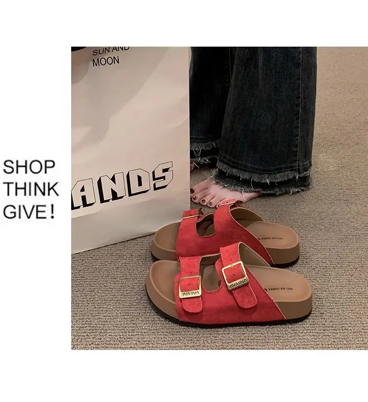 Thick-Soled Birkenstock Slippers for Women's Summer Outer Wear Retro Versatile Sandals 2025 New Style Birkenstock Beach Sandals — feature 18