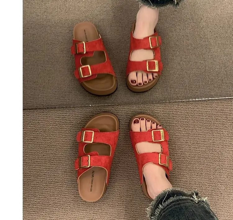 Thick-Soled Birkenstock Slippers for Women's Summer Outer Wear Retro Versatile Sandals 2025 New Style Birkenstock Beach Sandals — feature 20