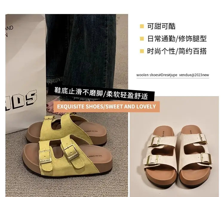 Thick-Soled Birkenstock Slippers for Women's Summer Outer Wear Retro Versatile Sandals 2025 New Style Birkenstock Beach Sandals — feature 3