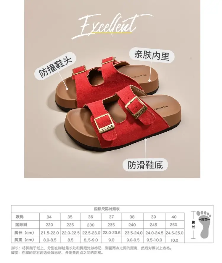 Thick-Soled Birkenstock Slippers for Women's Summer Outer Wear Retro Versatile Sandals 2025 New Style Birkenstock Beach Sandals — feature 5