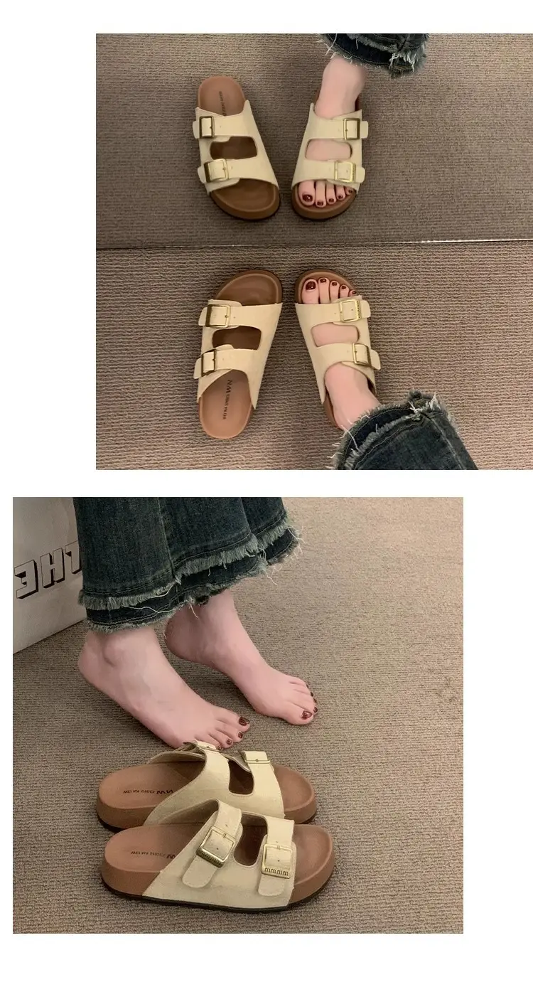 Thick-Soled Birkenstock Slippers for Women's Summer Outer Wear Retro Versatile Sandals 2025 New Style Birkenstock Beach Sandals — feature 9