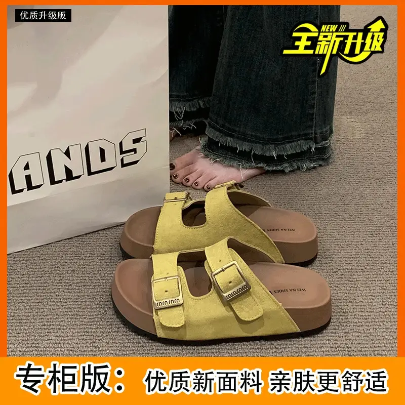 Thick-Soled Birkenstock Slippers for Women's Summer Outer Wear Retro Versatile Sandals 2025 New Style Birkenstock Beach Sandals