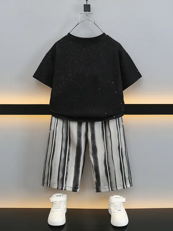 Boys 2026 Summer T-Shirt Set with Anti-Mosquito Pants - Image 3