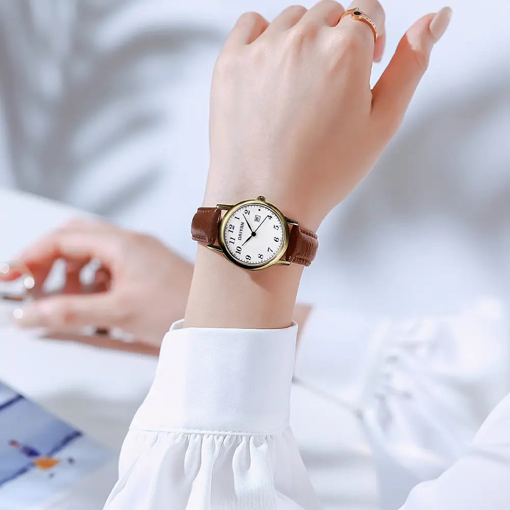 Women's Korean Style Watch with Vintage Leather Strap & Waterproof Quartz - Image 5