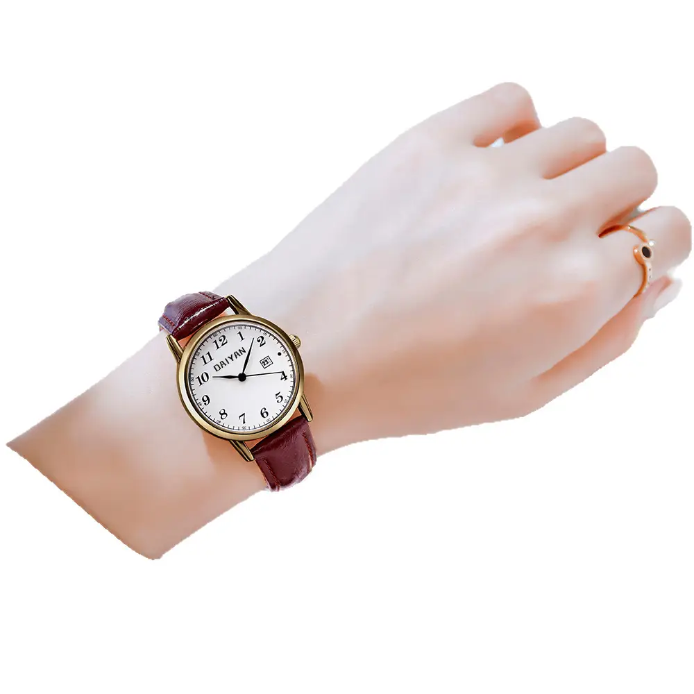 Women's Korean Style Watch with Vintage Leather Strap & Waterproof Quartz - Image 6