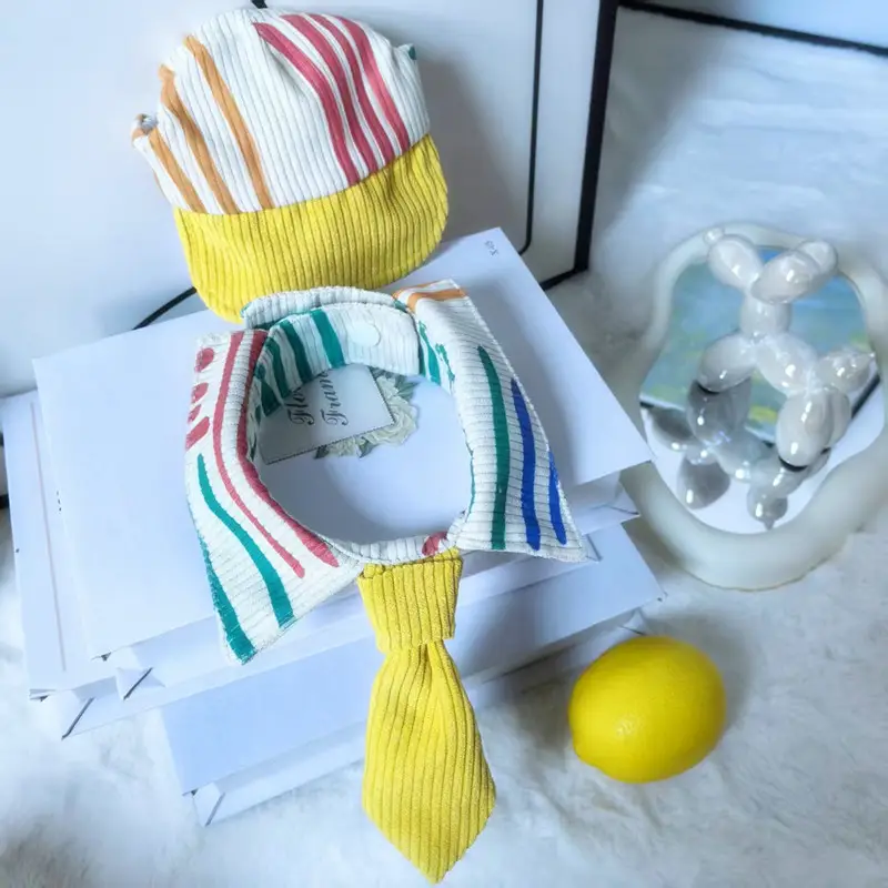 Pet Striped Tie Hats for Dog Cat Small Medium