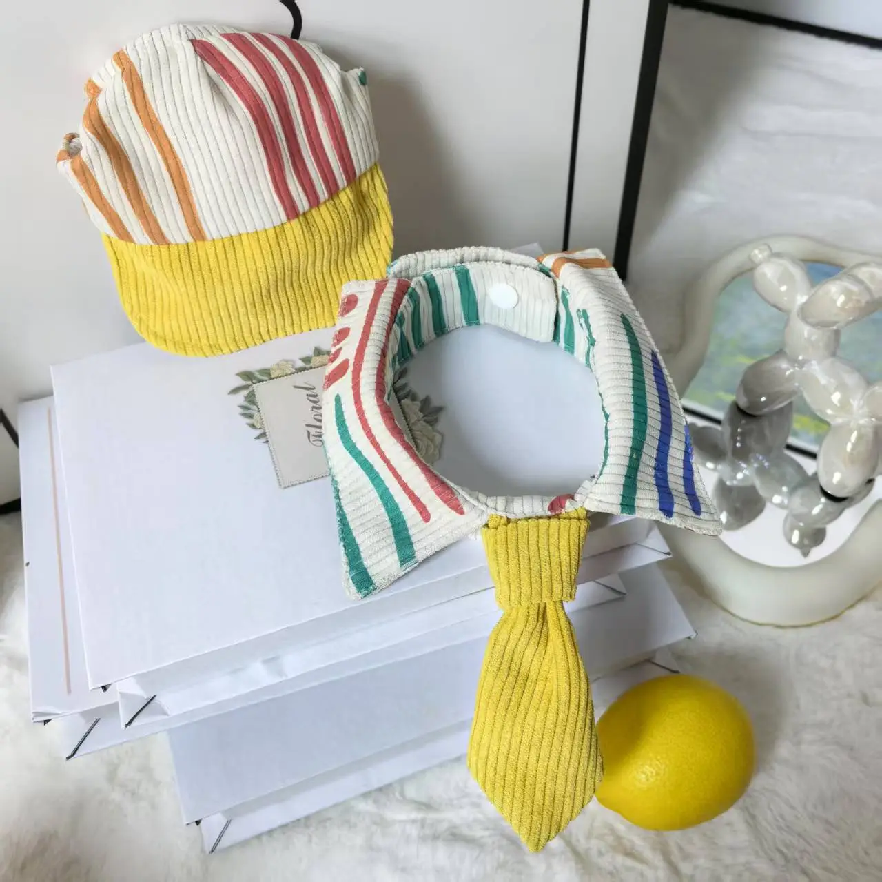 Pet Striped Tie Hats for Dog Cat Small Medium — feature 5