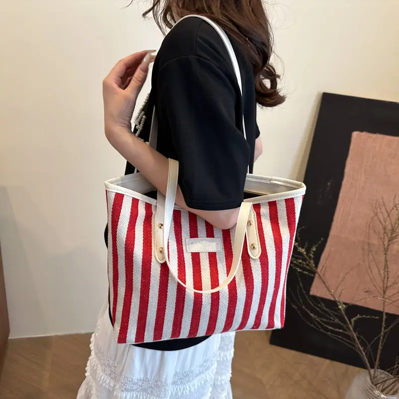 Women's Stripe Shoulder Bag Large Capacity 2025 - Image 5