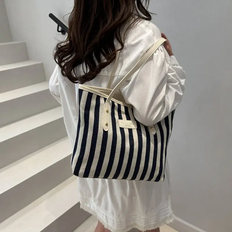 Women's Stripe Shoulder Bag Large Capacity 2025 - Image 6