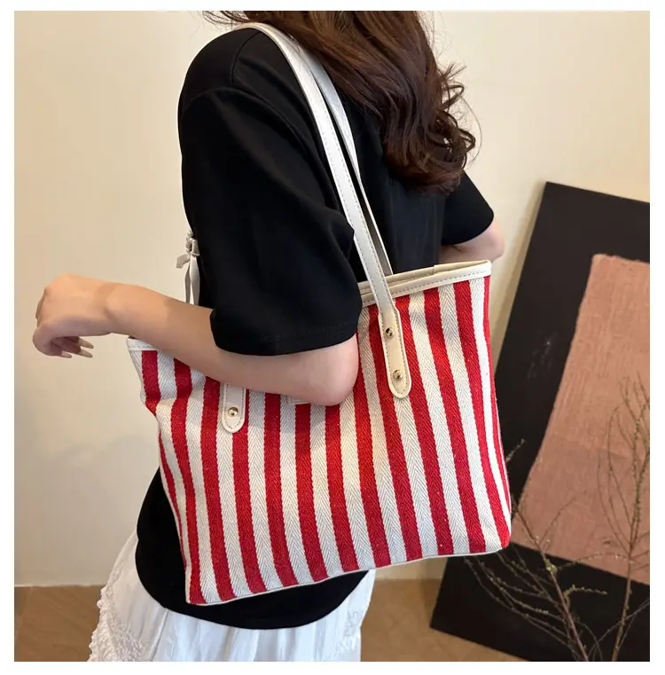 Women's Stripe Shoulder Bag Large Capacity 2025 — feature 9