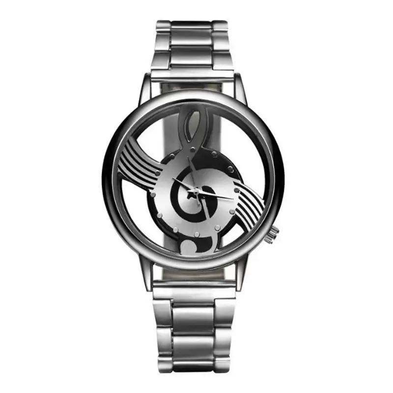 Steel Band Hollow Music Note Couple Watches