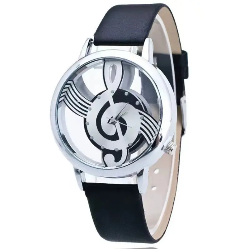 Steel Band Hollow Music Note Couple Watches - Image 4