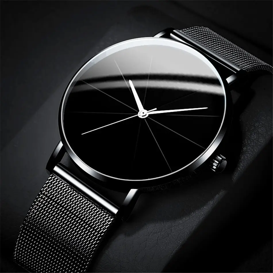 Men's Rose Gold Mesh Watch with Meridian Scale — feature 5