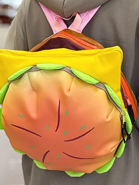 Ins New Popular Same Style Cartoon Cheese Cute Versatile Student School Bag Burger Large Capacity Multi-Layer Backpack