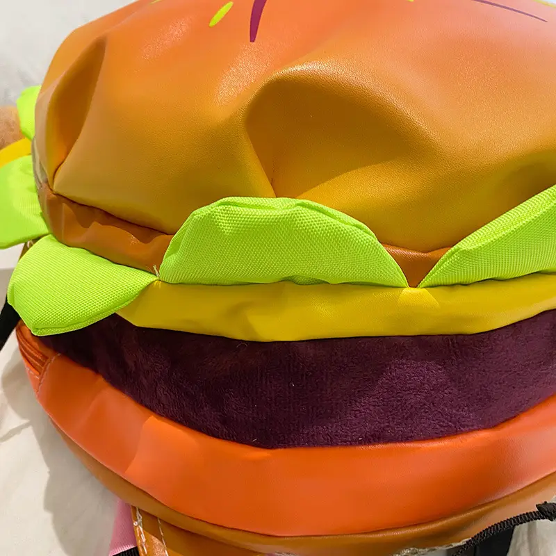 Ins New Popular Same Style Cartoon Cheese Cute Versatile Student School Bag Burger Large Capacity Multi-Layer Backpack — feature 12