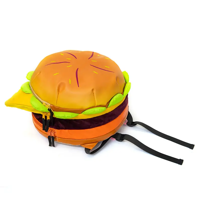 Ins New Popular Same Style Cartoon Cheese Cute Versatile Student School Bag Burger Large Capacity Multi-Layer Backpack — feature 20