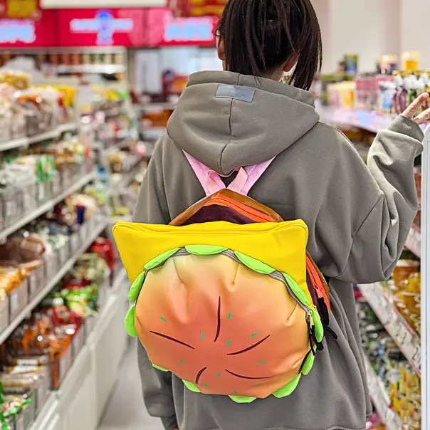 Ins New Popular Same Style Cartoon Cheese Cute Versatile Student School Bag Burger Large Capacity Multi-Layer Backpack — feature 23