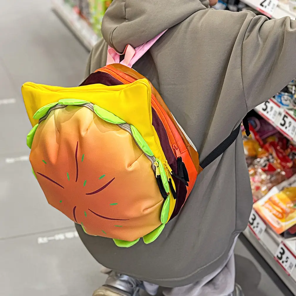 Ins New Popular Same Style Cartoon Cheese Cute Versatile Student School Bag Burger Large Capacity Multi-Layer Backpack — feature 27