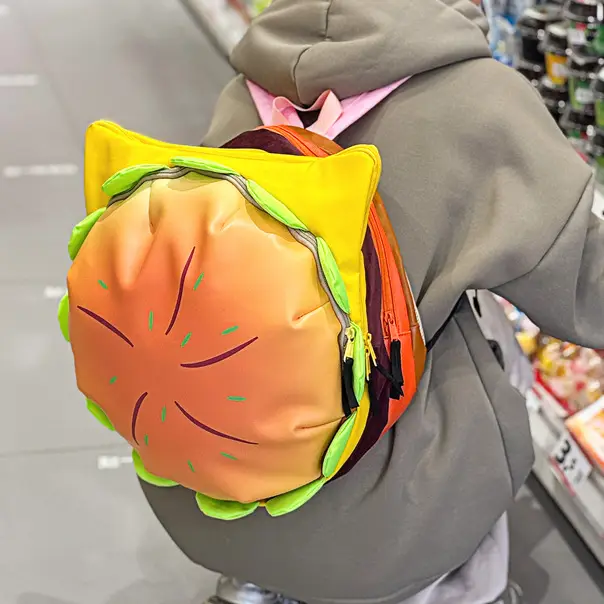 Ins New Popular Same Style Cartoon Cheese Cute Versatile Student School Bag Burger Large Capacity Multi-Layer Backpack — feature 28