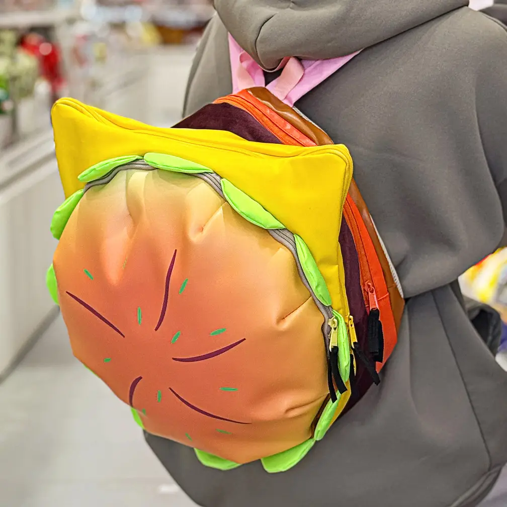 Ins New Popular Same Style Cartoon Cheese Cute Versatile Student School Bag Burger Large Capacity Multi-Layer Backpack — feature 30