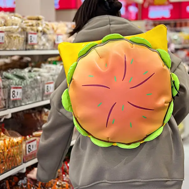Ins New Popular Same Style Cartoon Cheese Cute Versatile Student School Bag Burger Large Capacity Multi-Layer Backpack — feature 33