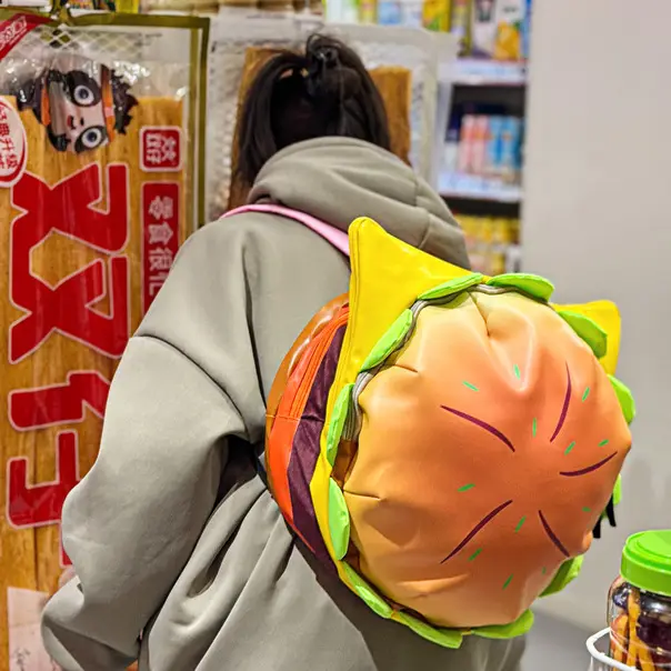 Ins New Popular Same Style Cartoon Cheese Cute Versatile Student School Bag Burger Large Capacity Multi-Layer Backpack — feature 34