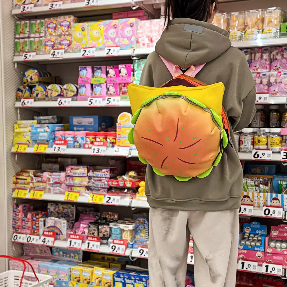 Ins New Popular Same Style Cartoon Cheese Cute Versatile Student School Bag Burger Large Capacity Multi-Layer Backpack — feature 37