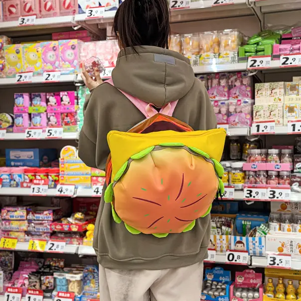 Ins New Popular Same Style Cartoon Cheese Cute Versatile Student School Bag Burger Large Capacity Multi-Layer Backpack — feature 38