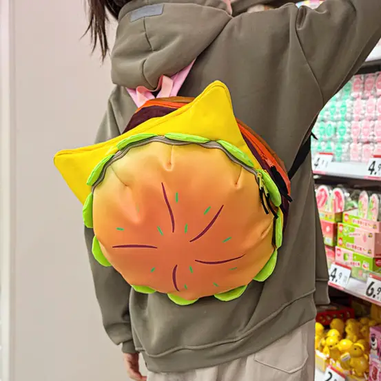 Ins New Popular Same Style Cartoon Cheese Cute Versatile Student School Bag Burger Large Capacity Multi-Layer Backpack — feature 40
